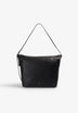 LEATHER SHOULDER BAG WITH HANDLE DETAILS