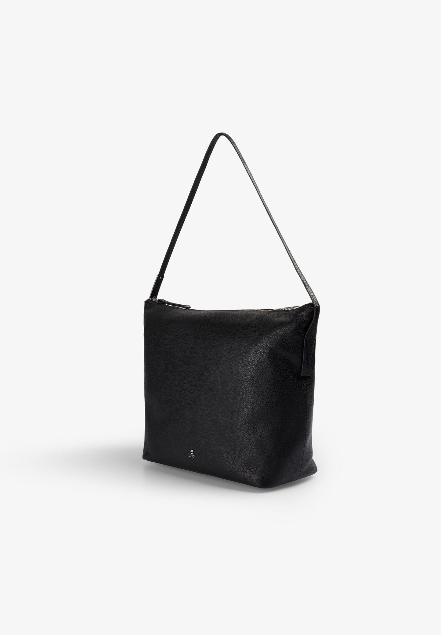 LEATHER SHOULDER BAG WITH HANDLE DETAILS
