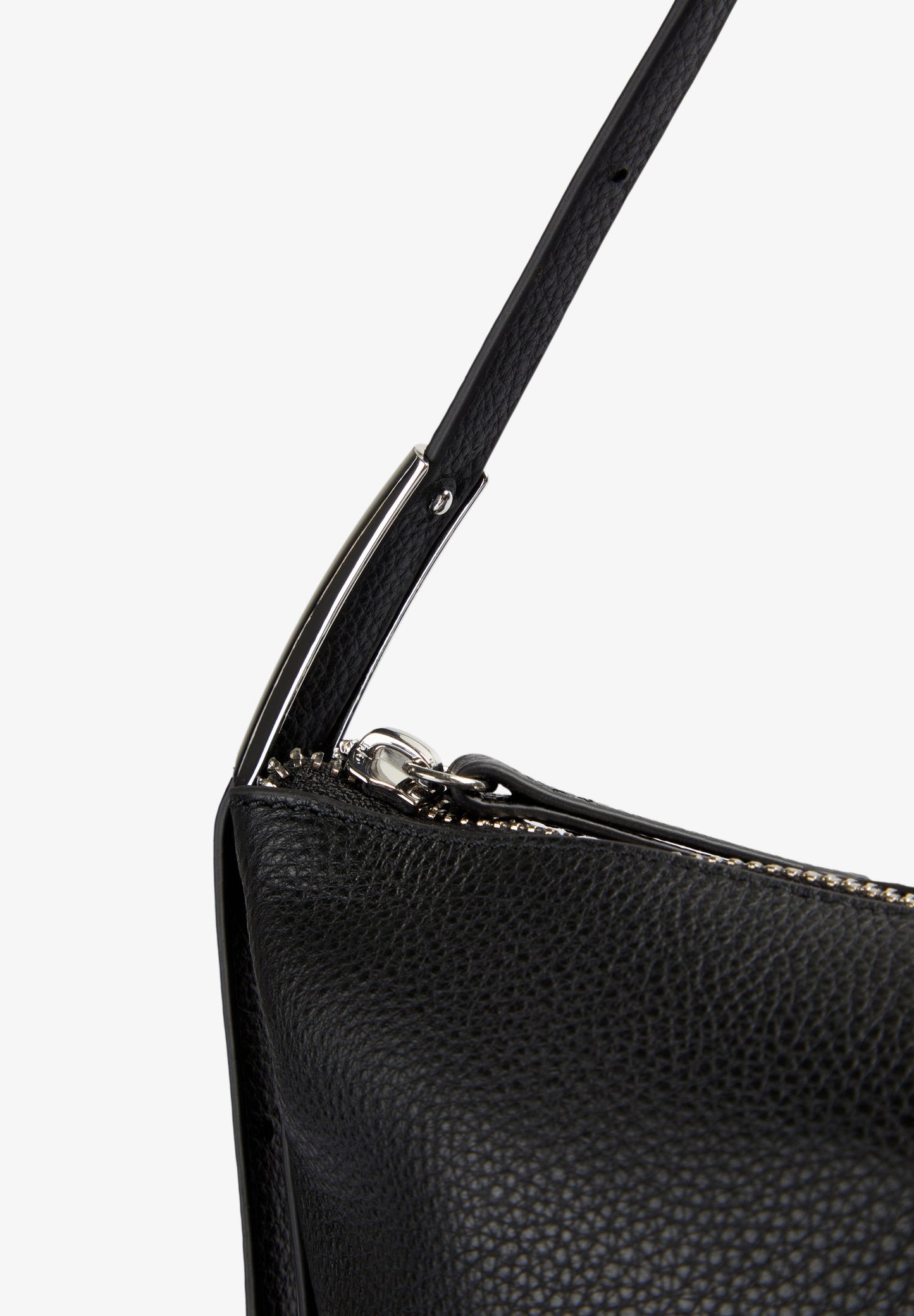 LEATHER SHOULDER BAG WITH HANDLE DETAILS
