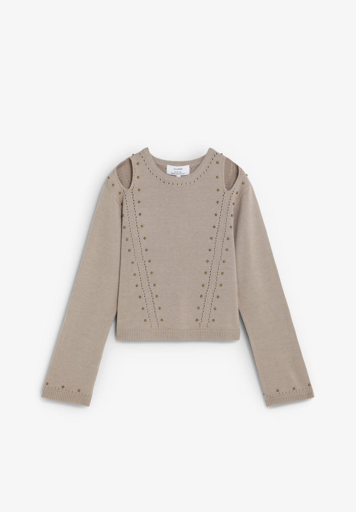 CUT-OUT SWEATER WITH STUDS
