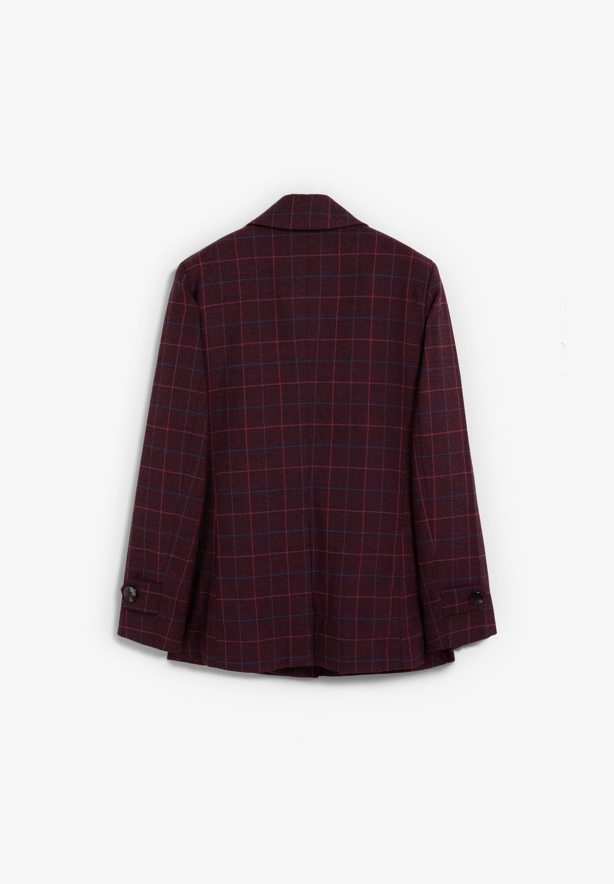 CHECK BLAZER WITH BUTTON DETAIL