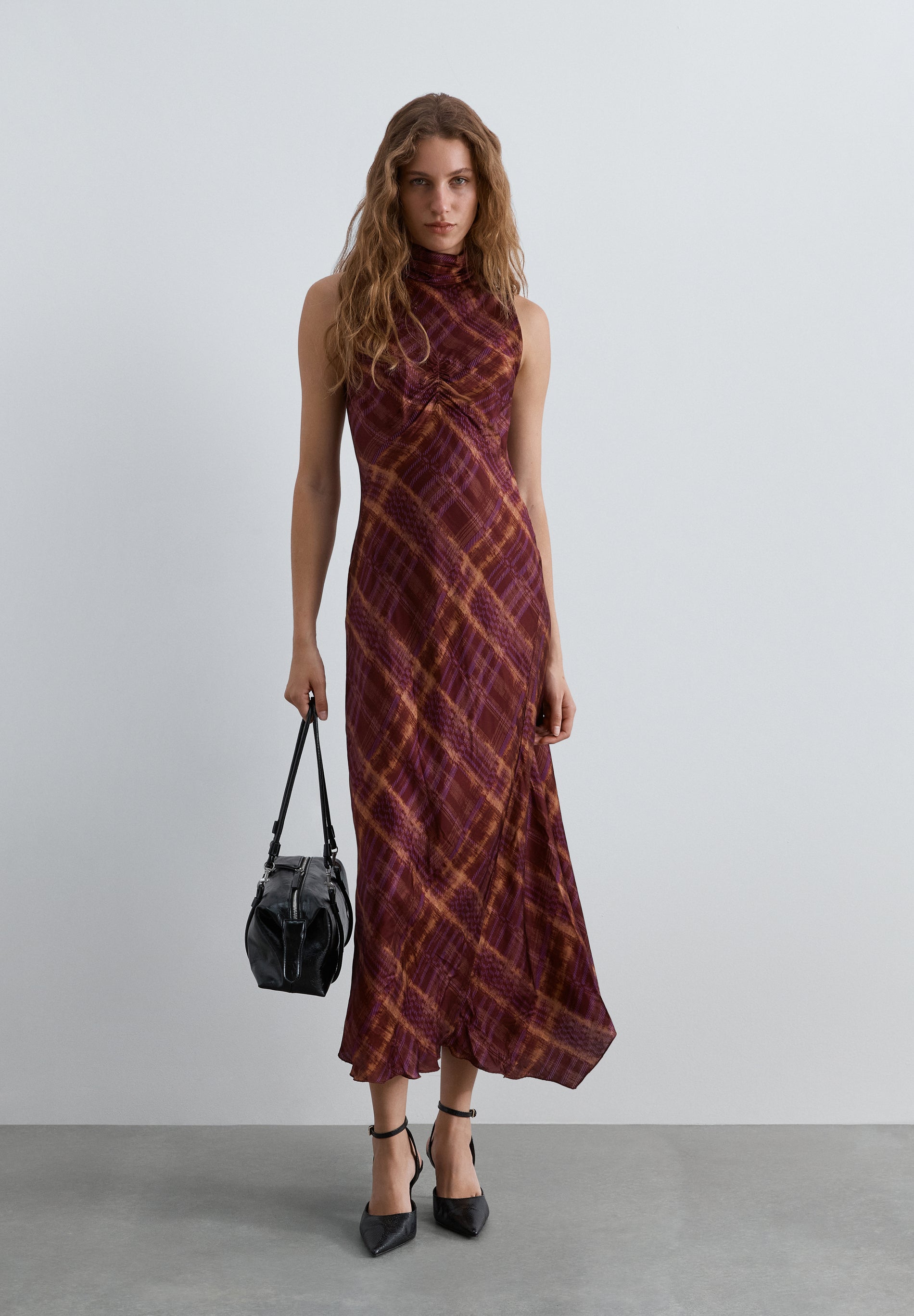 SCCHECK HALTER PRINT DRESS