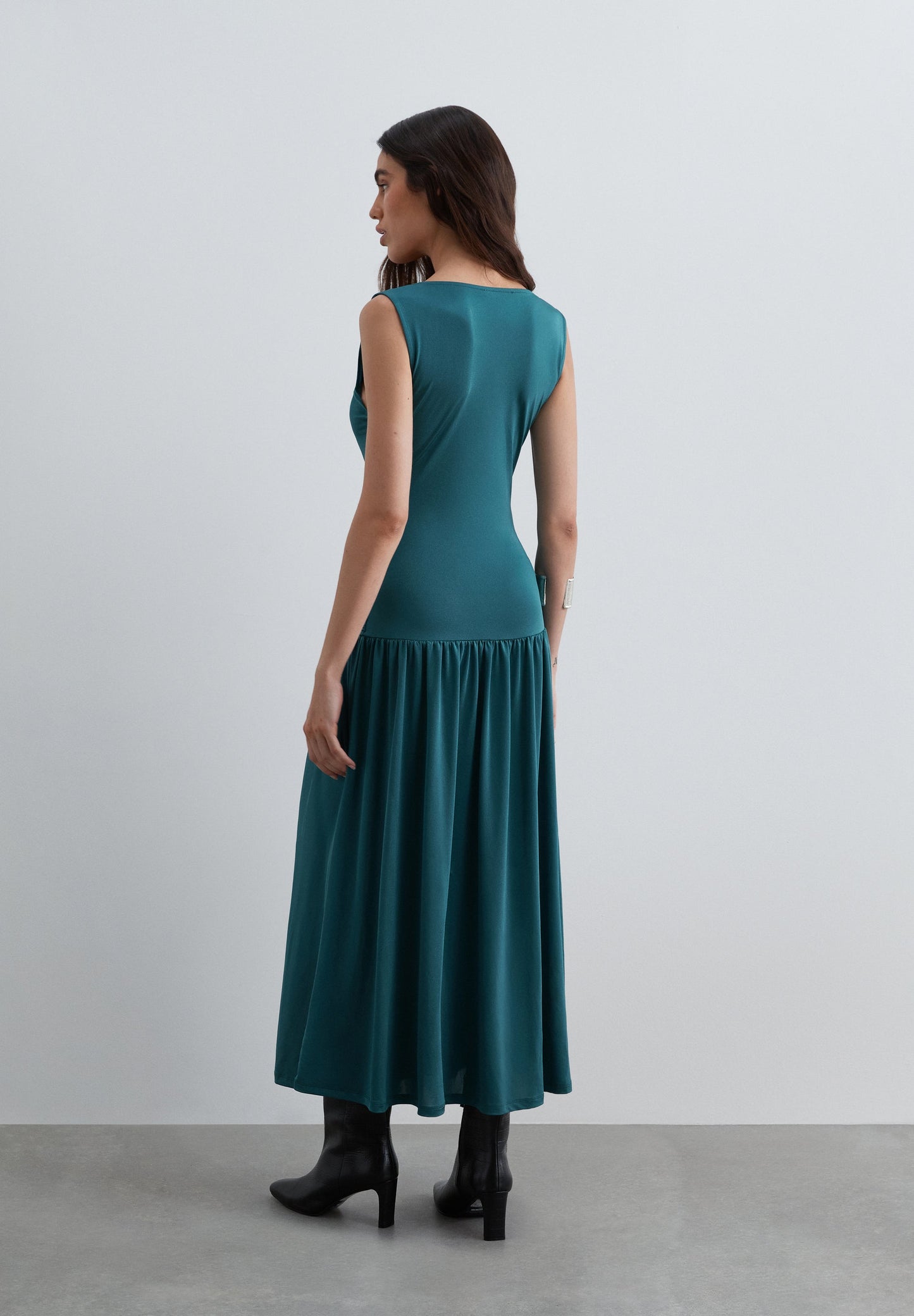 SCDRAPPED V JERSEY DRESS