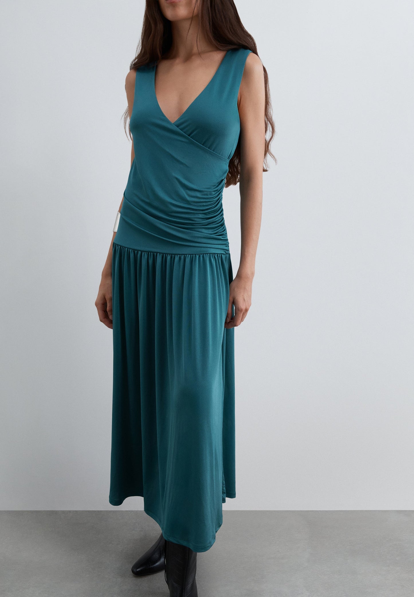 SCDRAPPED V JERSEY DRESS