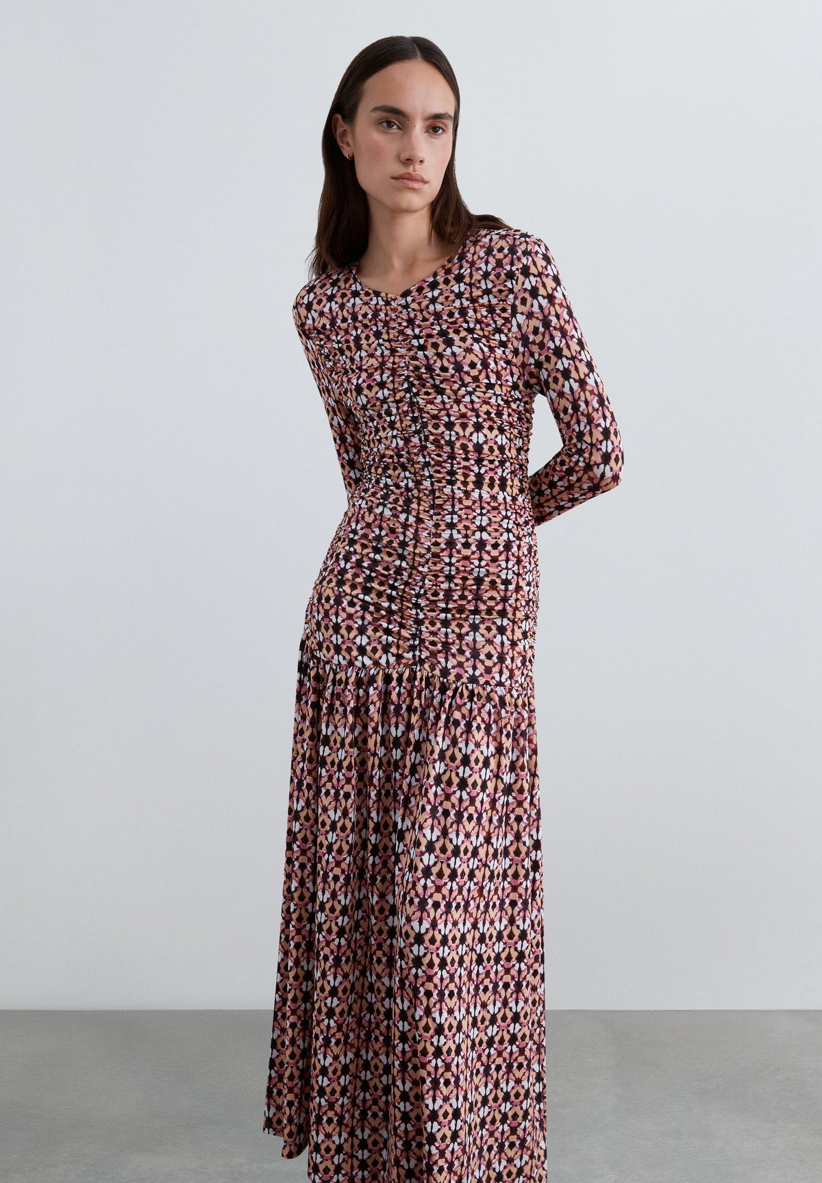 SCFILA GATHER PRINT JERSEY DRESS