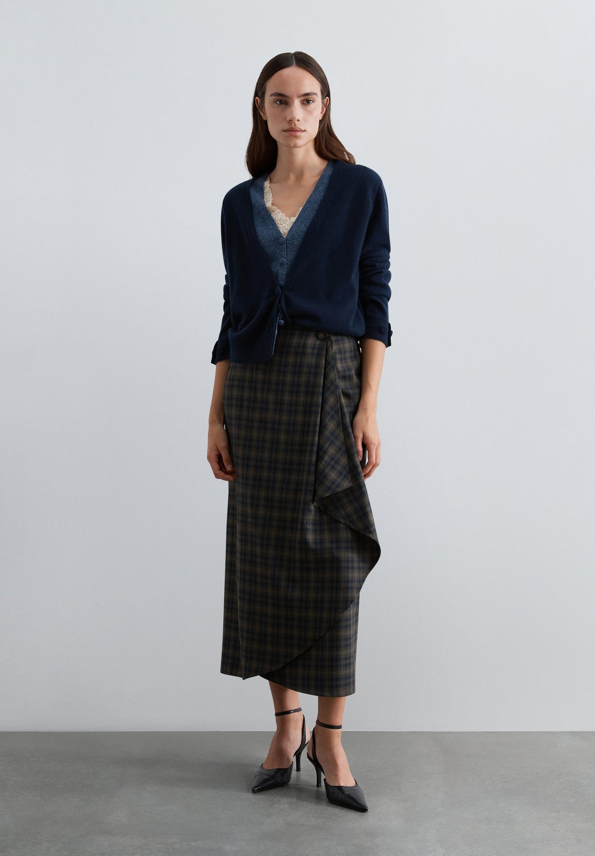 SCGREENCHECK BELT SKIRT