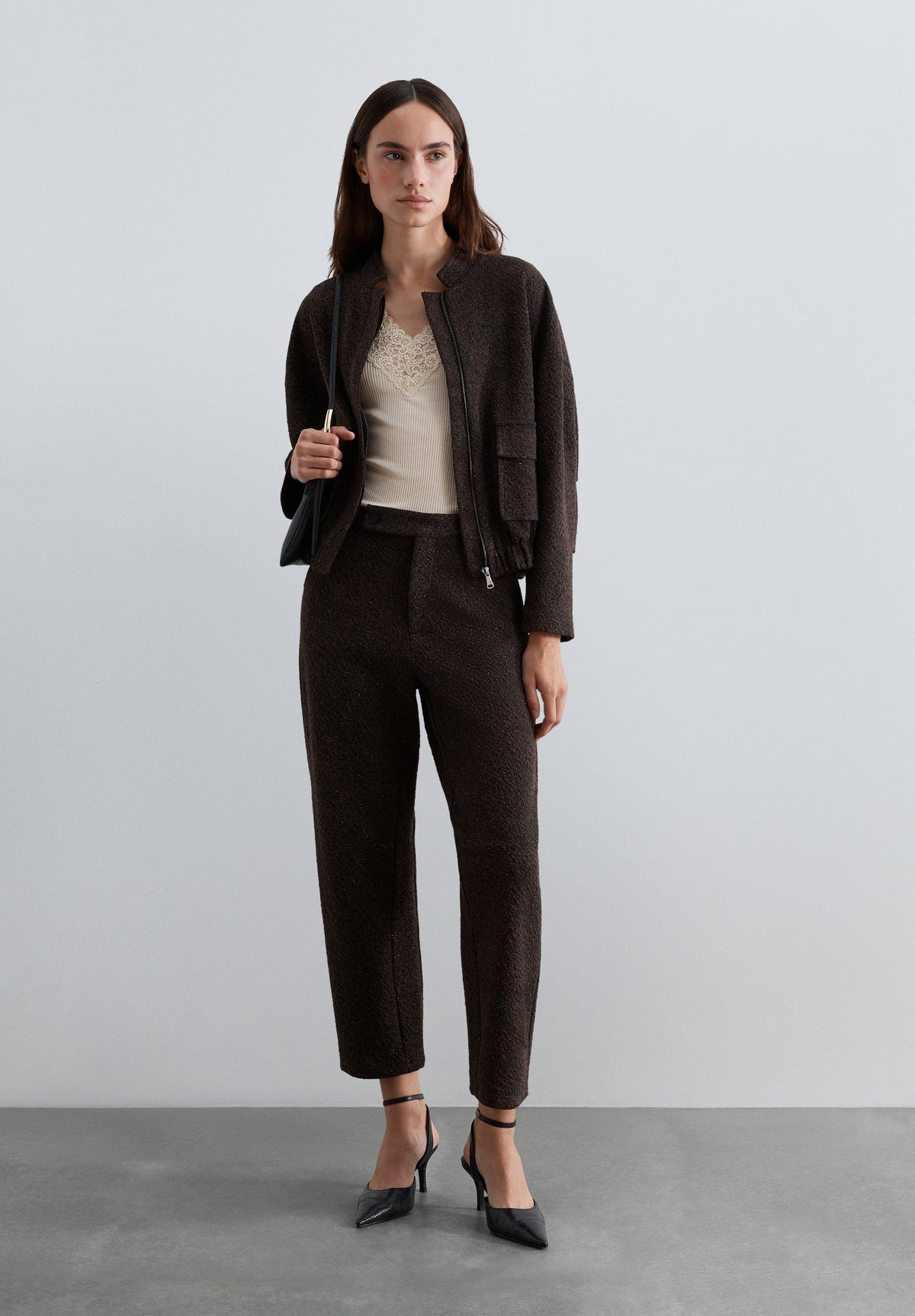 SCKNITTY LUREX BOMBER JACKET