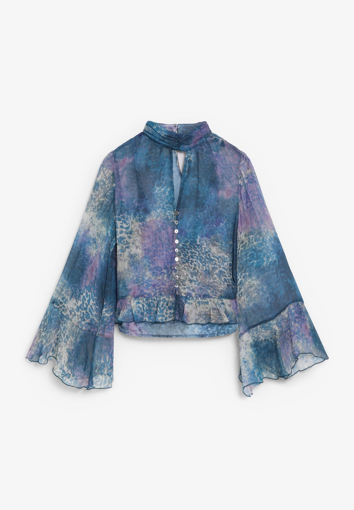 FLOWING CONTRAST PRINT SHIRT