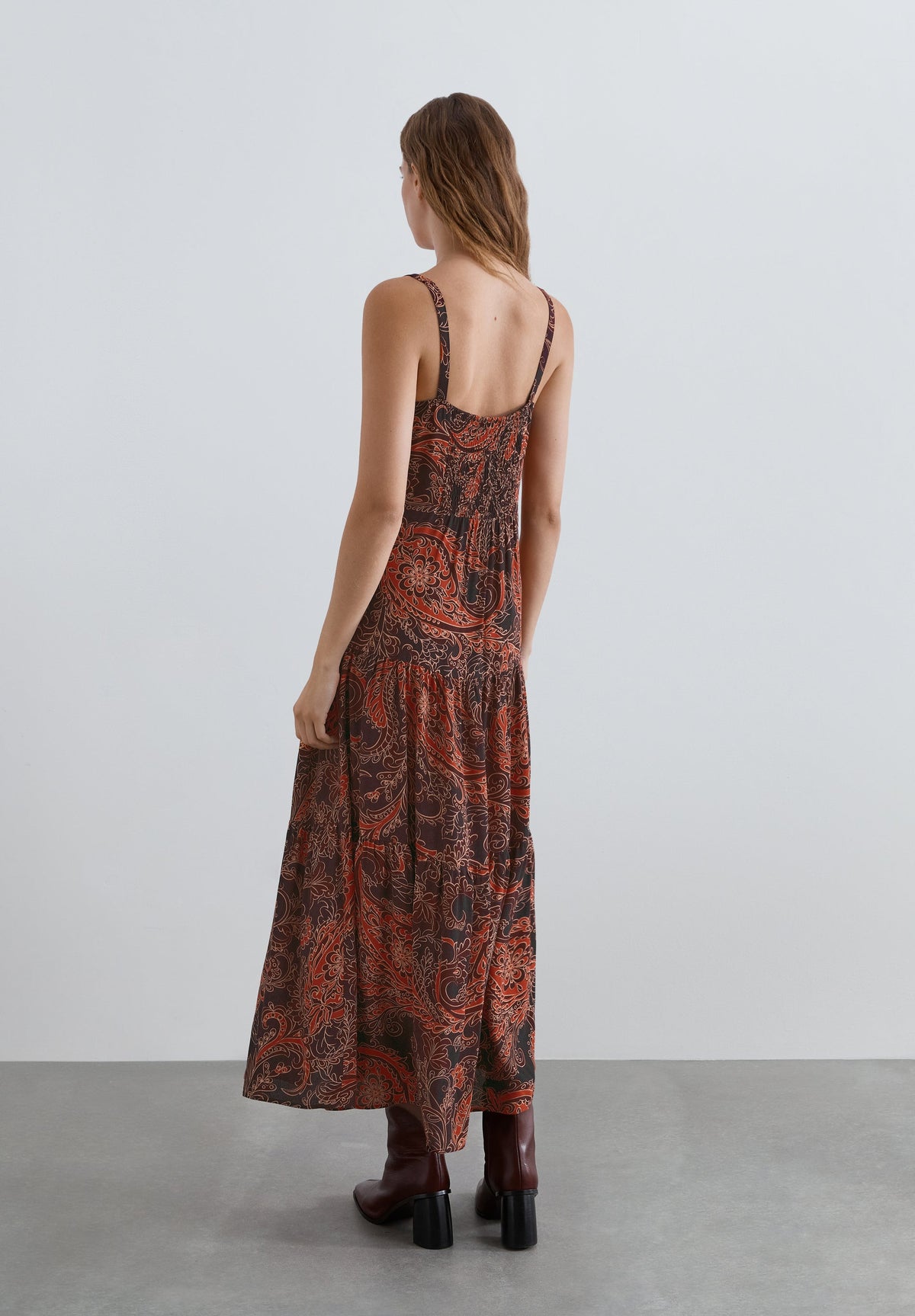 TEXTURED PRINT DRESS