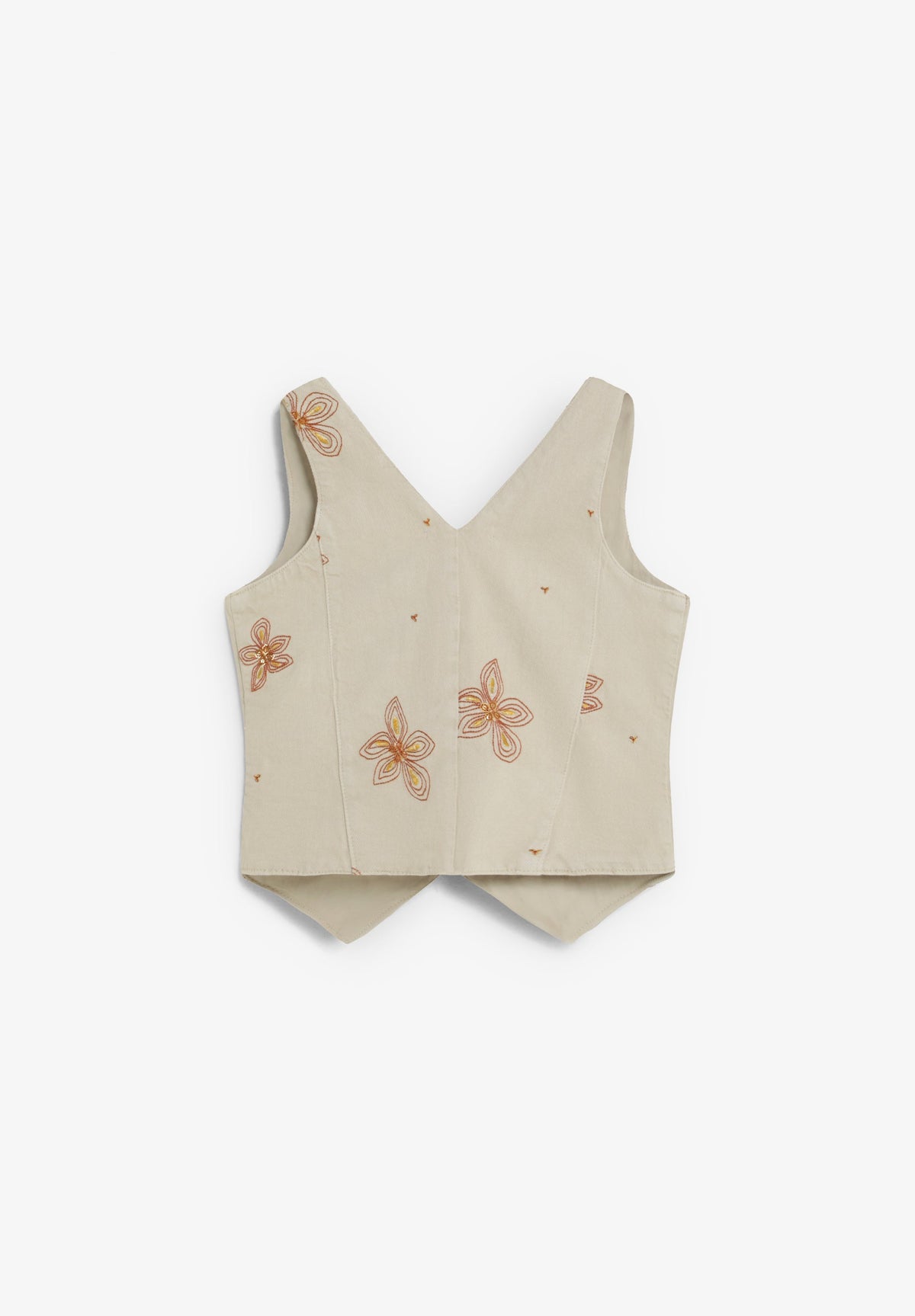 SCNEWEMB FLOWER DENIM VEST