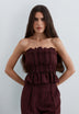 RUCHED STRAPLESS TOP