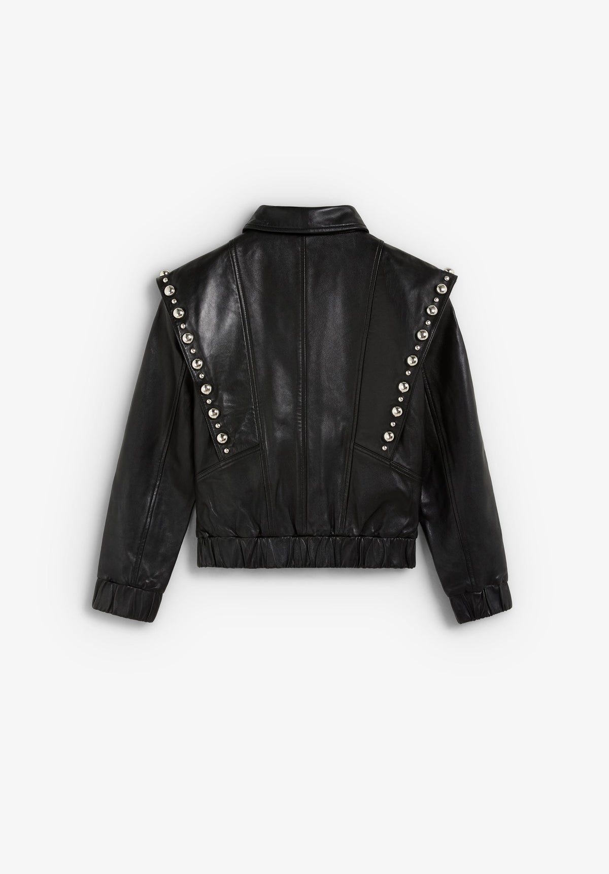 LEATHER JACKET WITH DECORATIVE STUDS