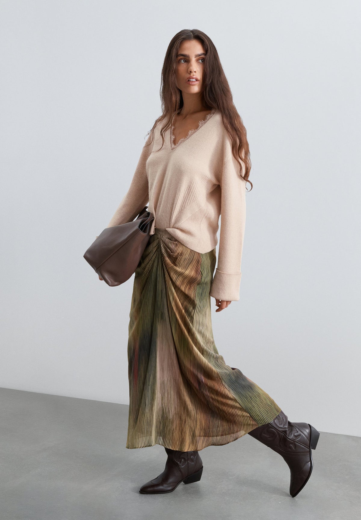 MULTICOLOURED PLEATED SKIRT