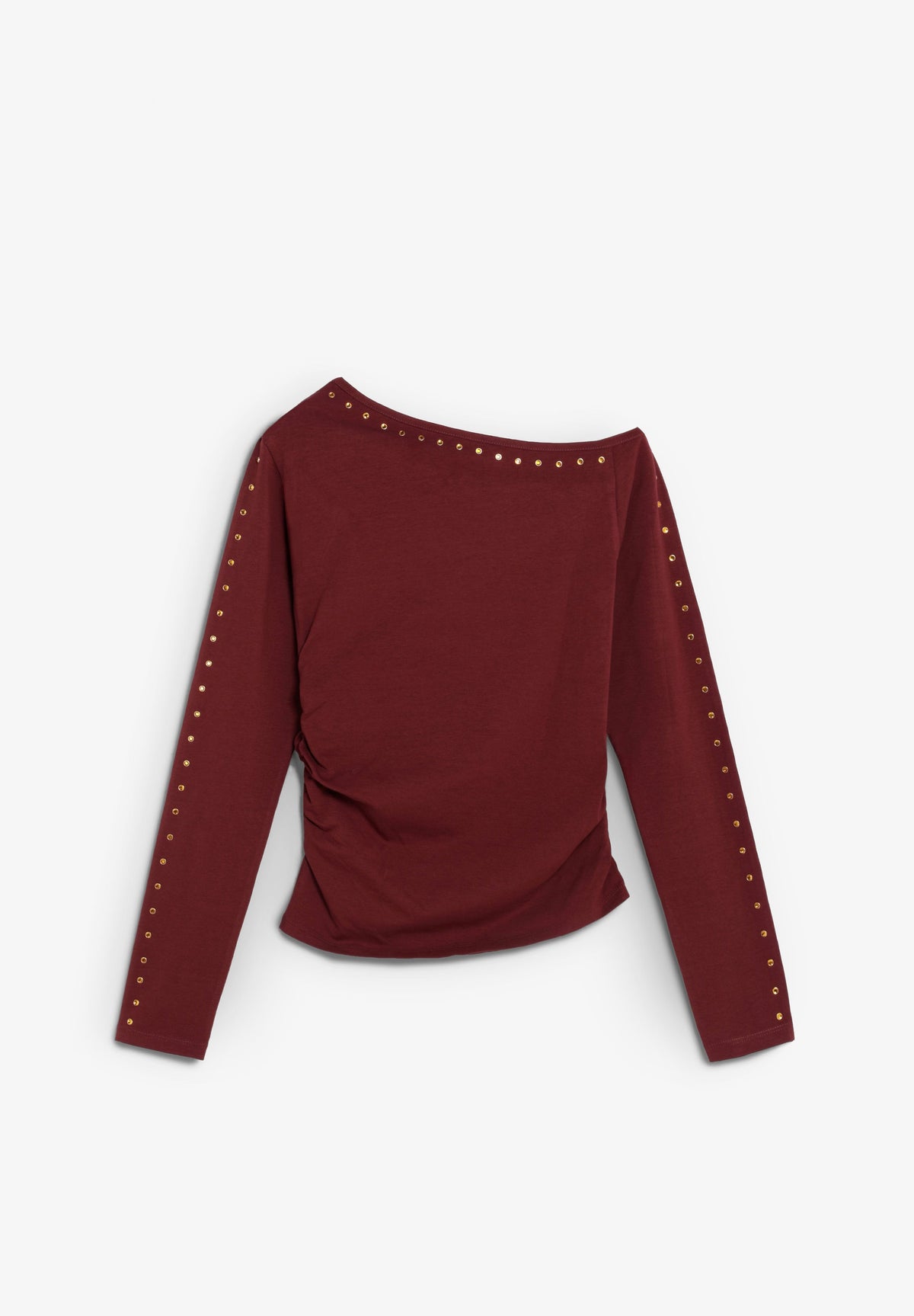ASYMMETRIC T-SHIRT WITH RHINESTONES
