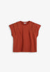 PLEATED DETAIL T-SHIRT WITH STUDS