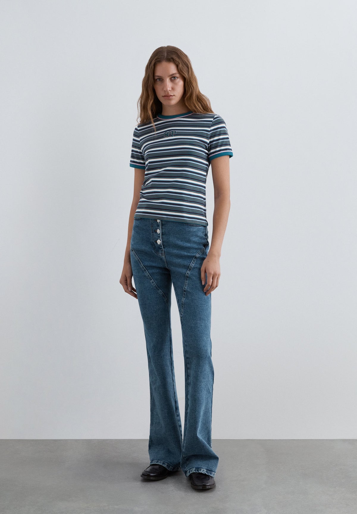 MULTICOLOURED STRIPED T-SHIRT
