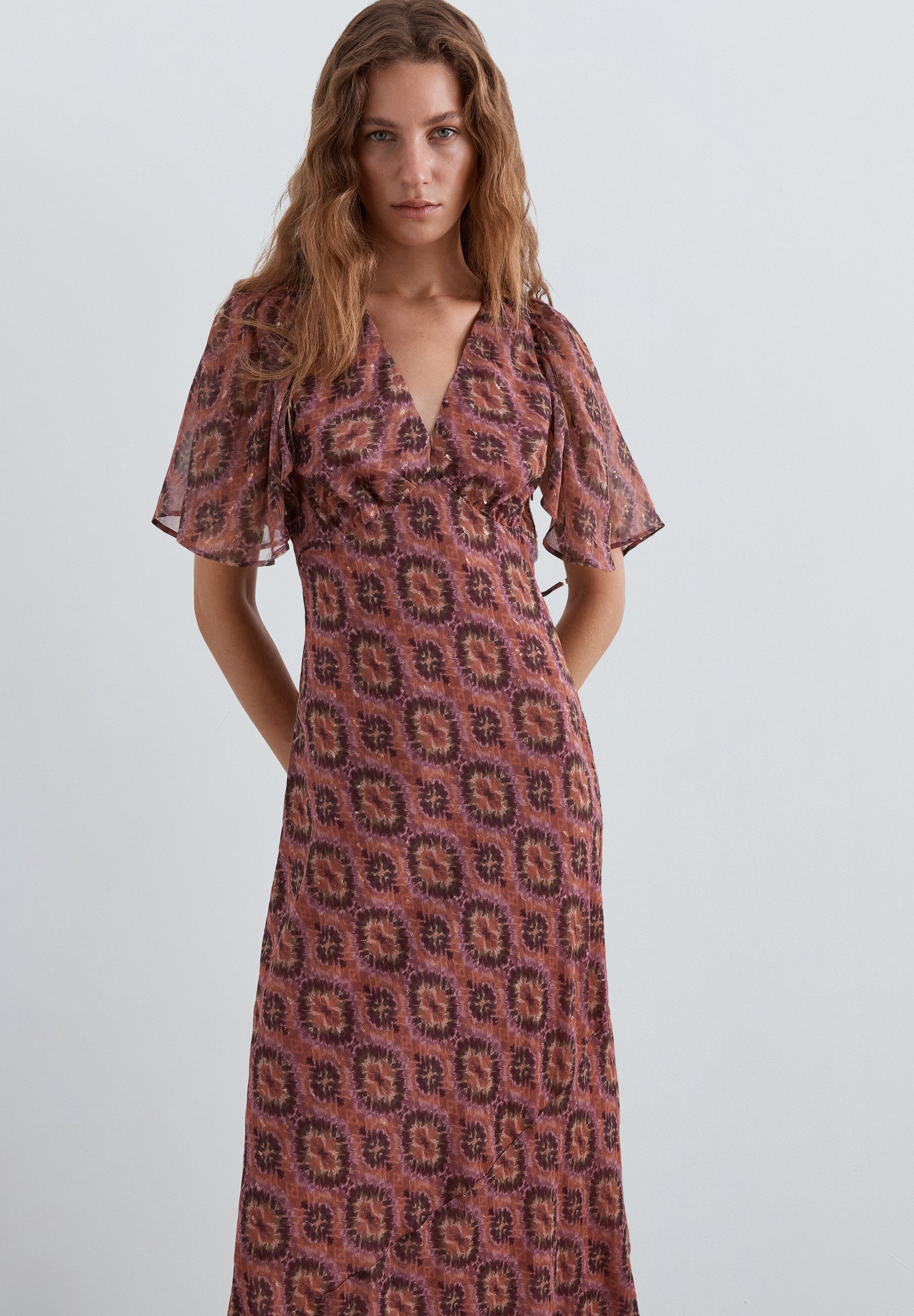 SCIKAT V PRINT DRESS