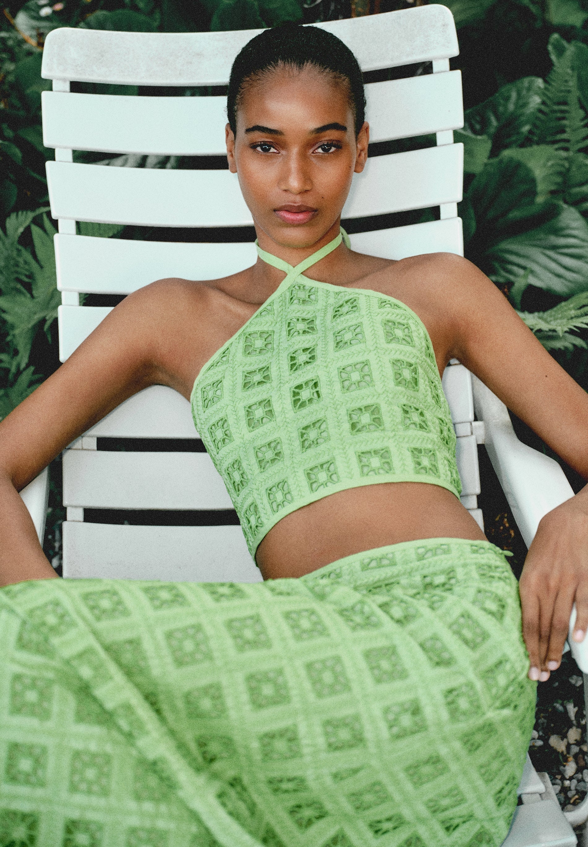 HALTER TOP WITH EMBROIDERED DETAILS