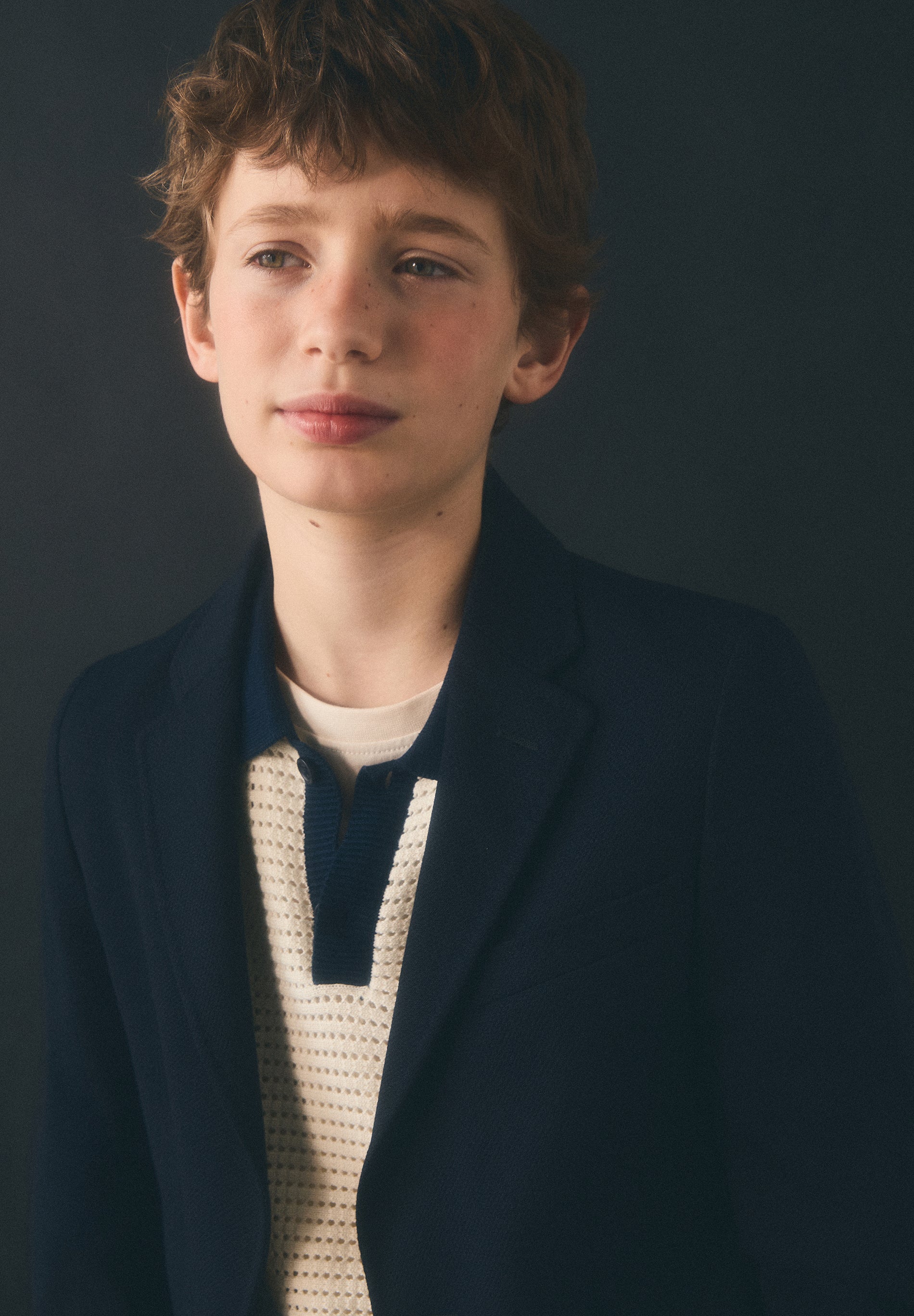 CONTRAST FINE-KNIT POLO SHIRT