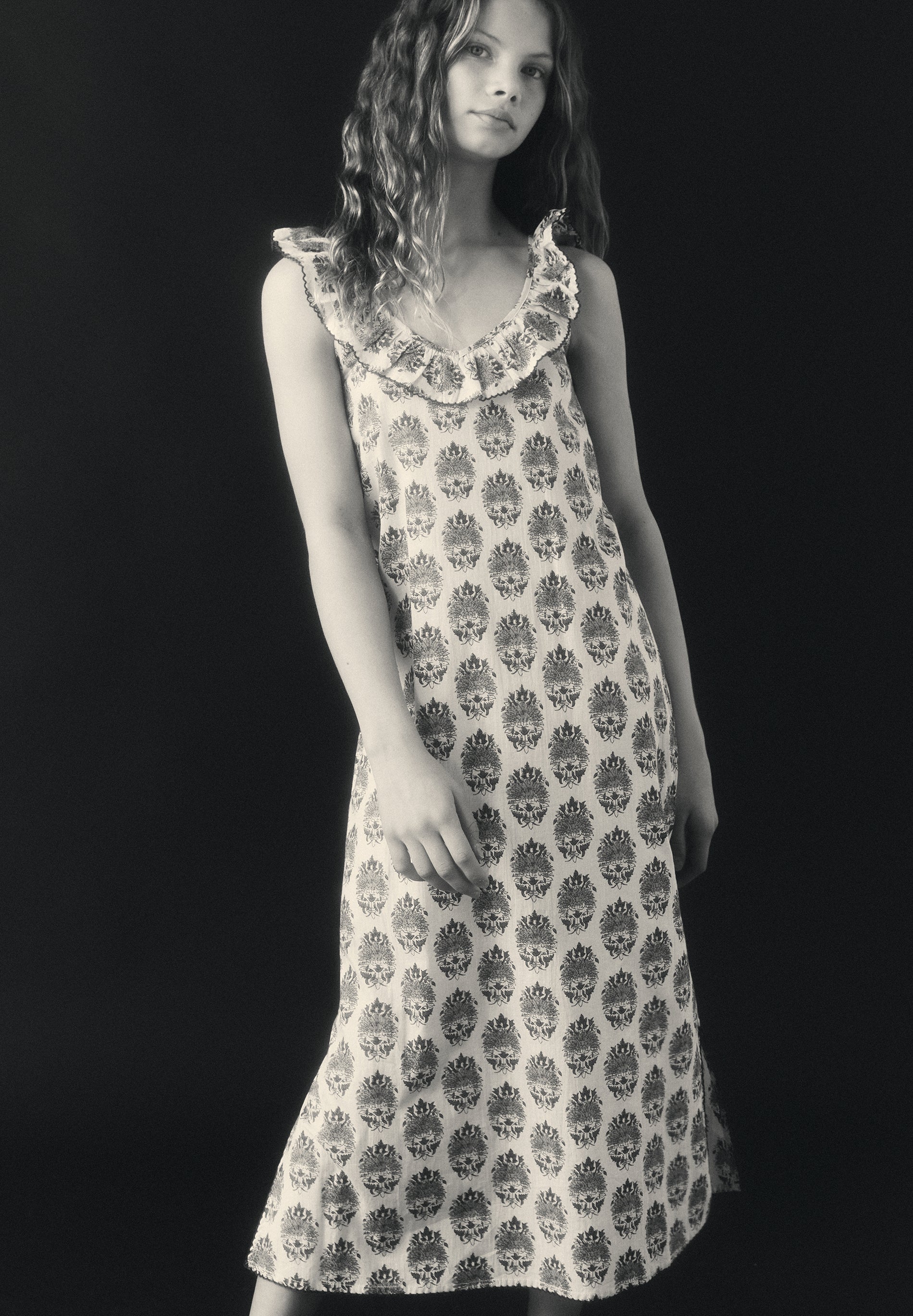 PRINTED MIDI DRESS