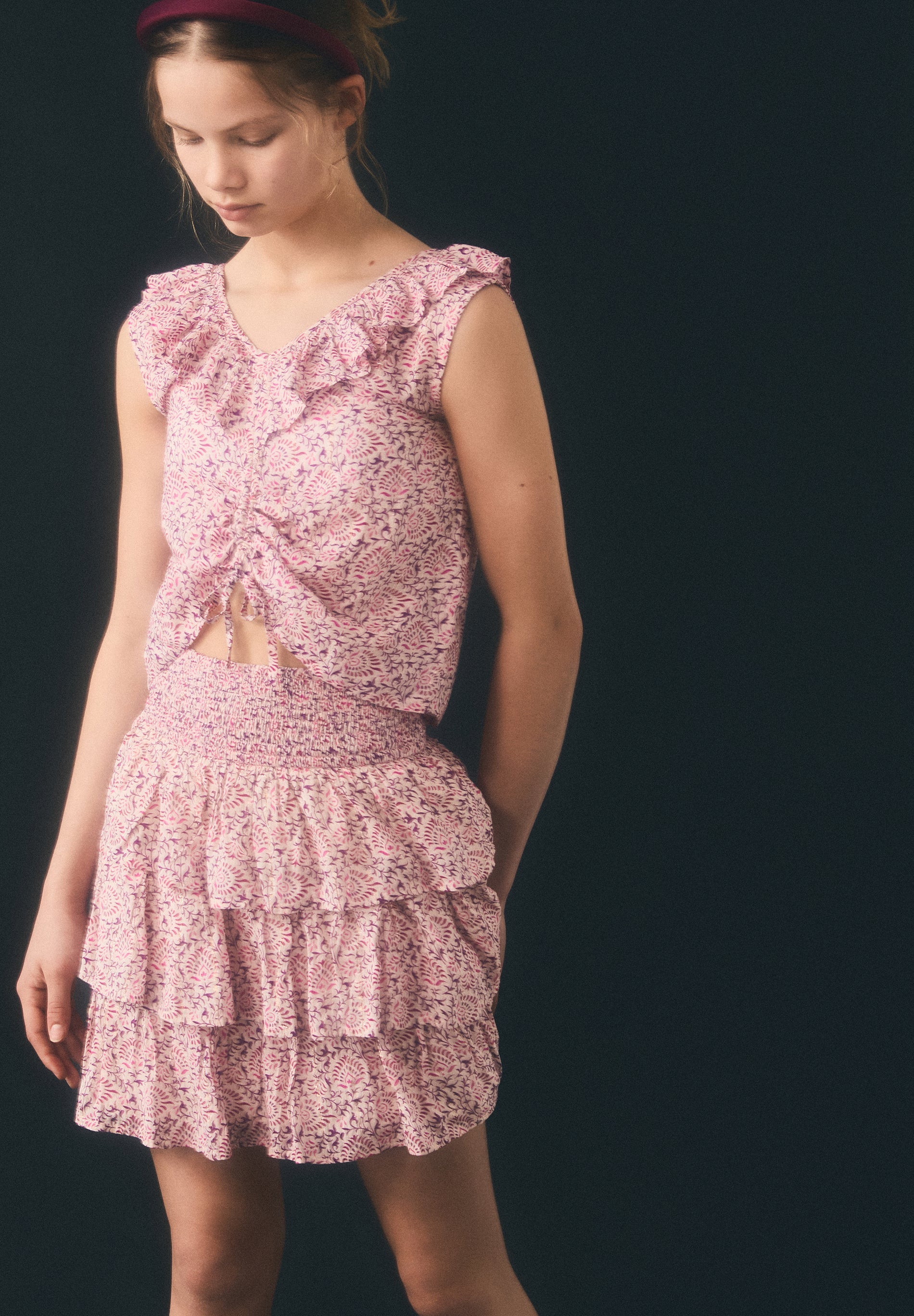 MULTICOLOUR RUFFLE SKIRT