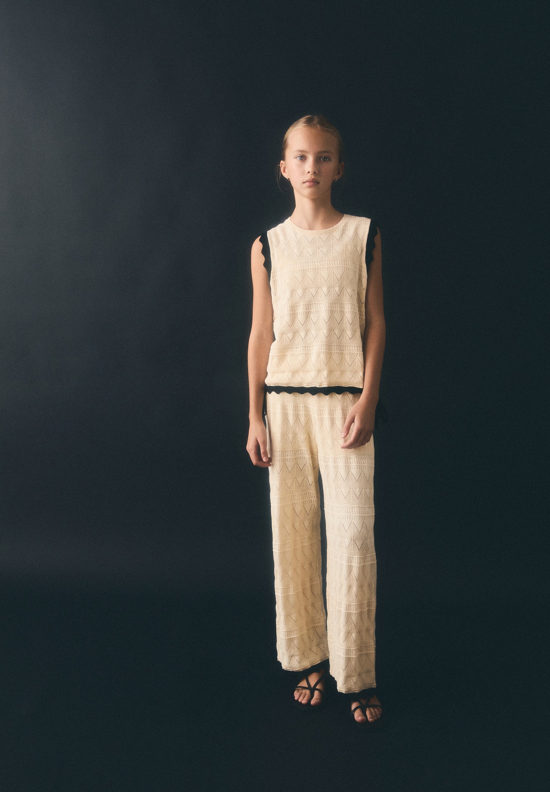 OPENWORK KNIT TROUSERS