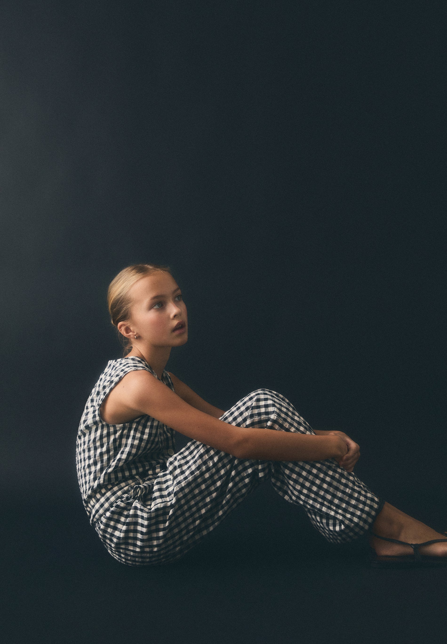 BELTED GINGHAM JUMPSUIT