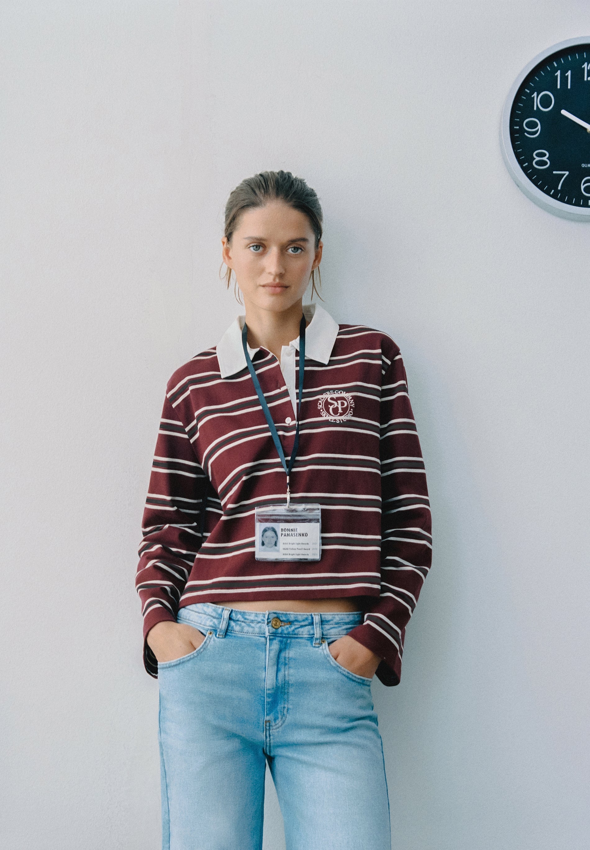 LONG SLEEVE STRIPED POLO SHIRT