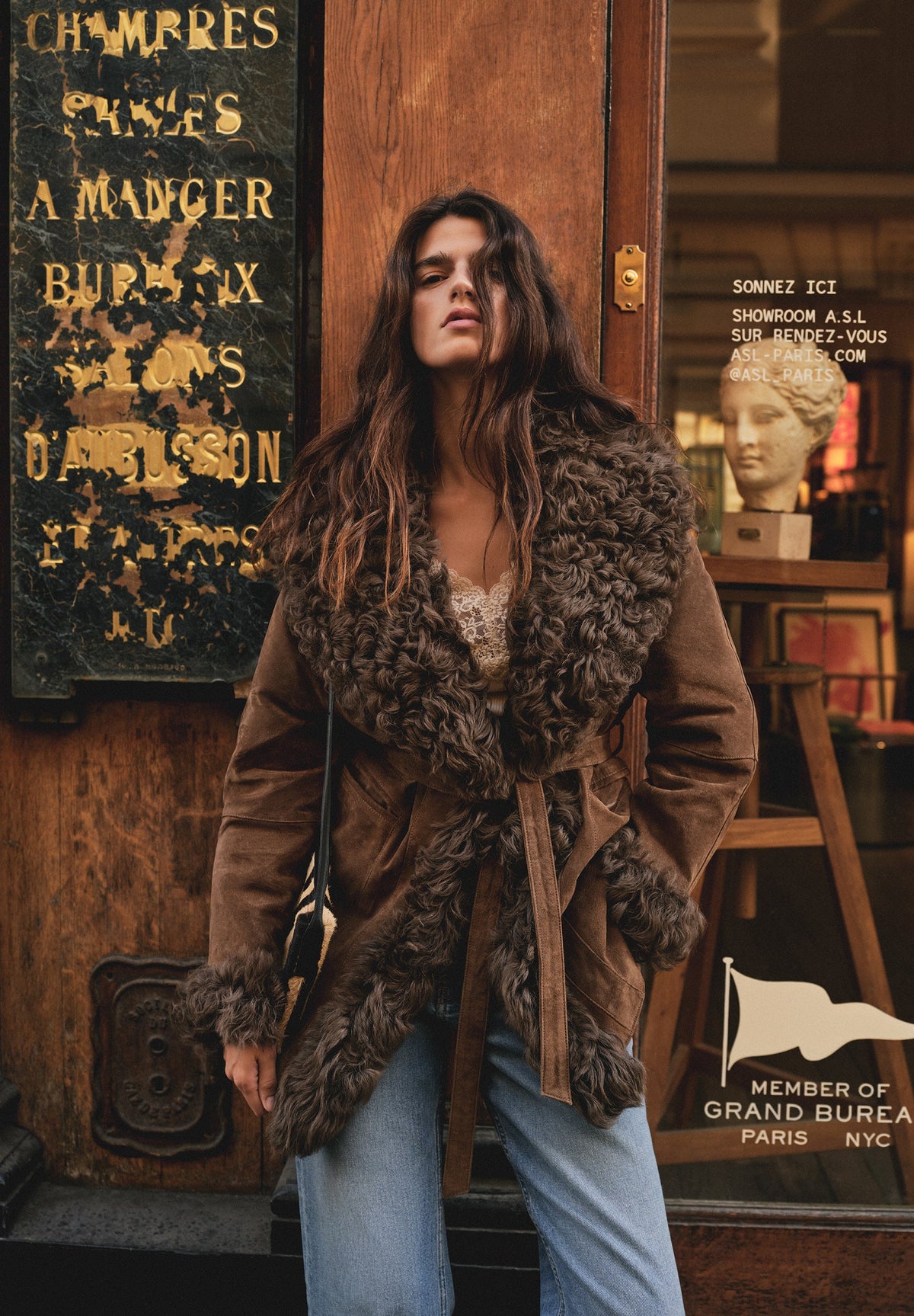 COAT WITH NATURAL FUR COLLAR