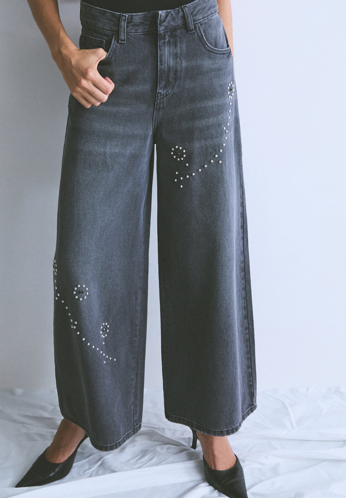 SCCULOTTE STUDS DENIM PANT