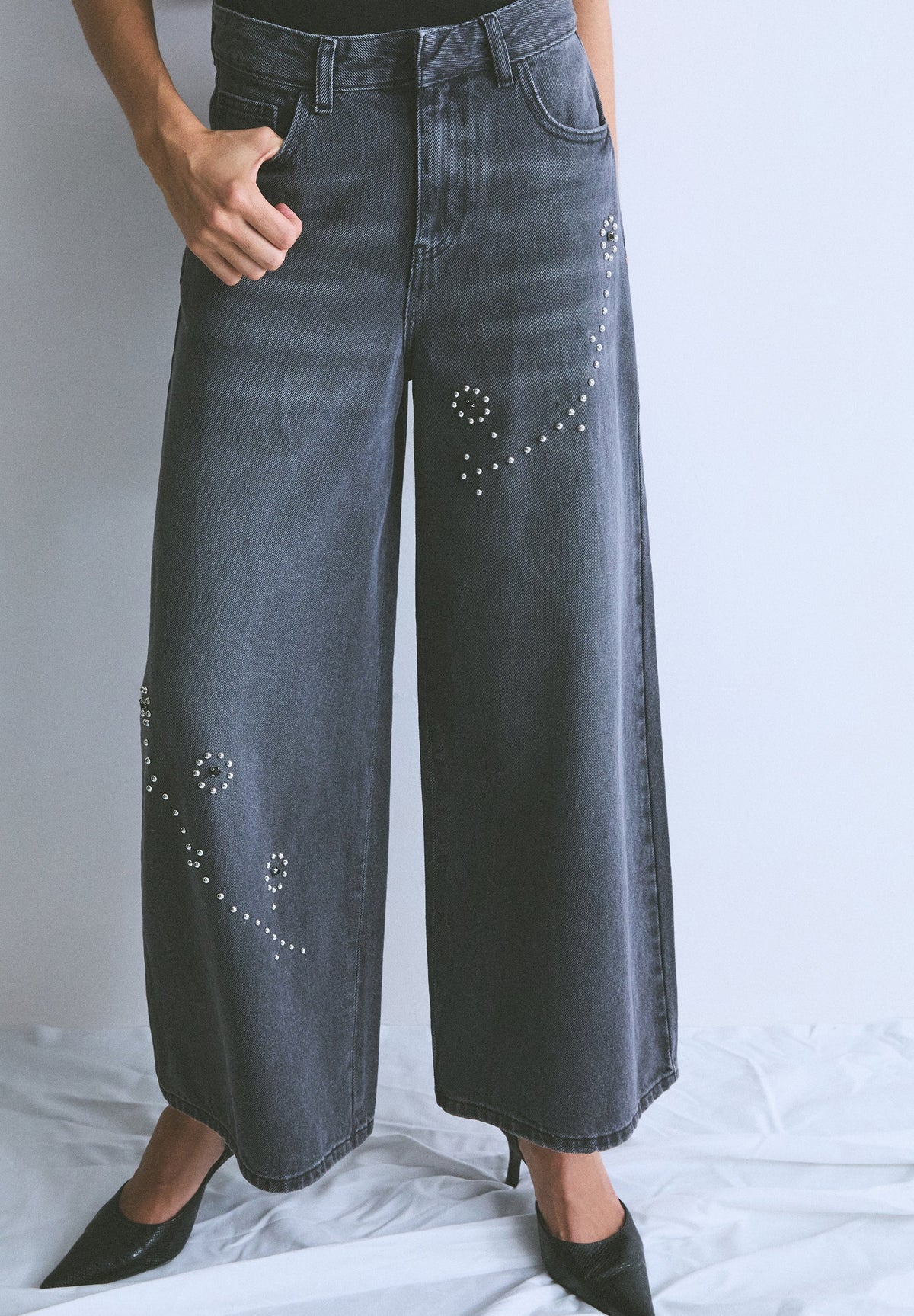 SCCULOTTE STUDS DENIM PANT