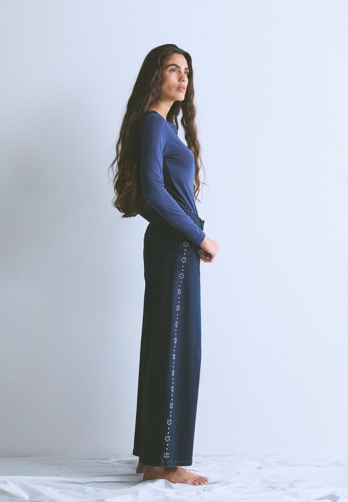 SCCULOTTE STUDS DENIM PANT