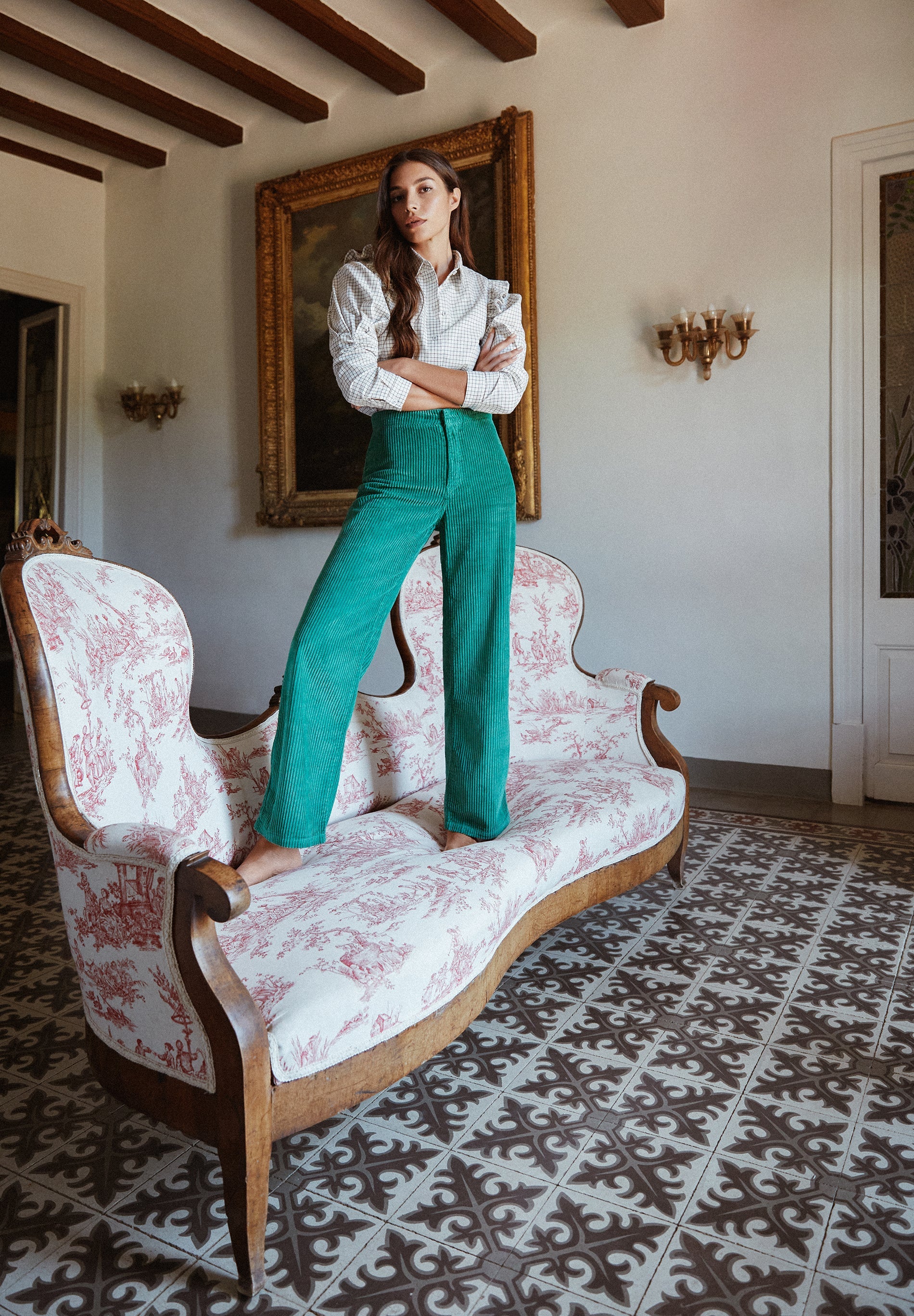 FLARED CORDUROY TROUSERS