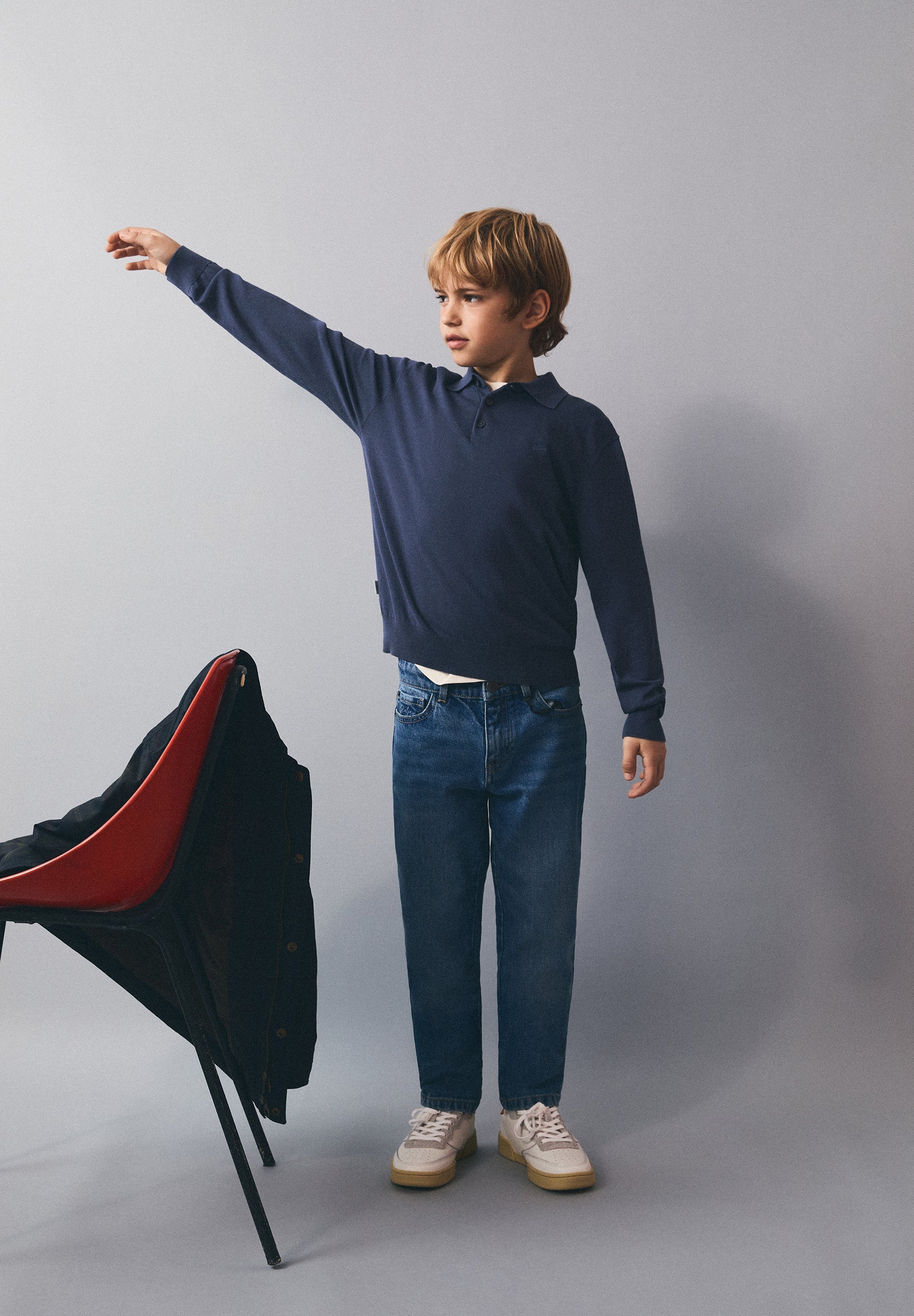 KNIT POLO SWEATER