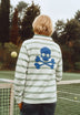 STRIPED SWEATSHIRT WITH POLO SHIRT COLLAR