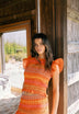 MULTICOLOURED SMOCKING TOP