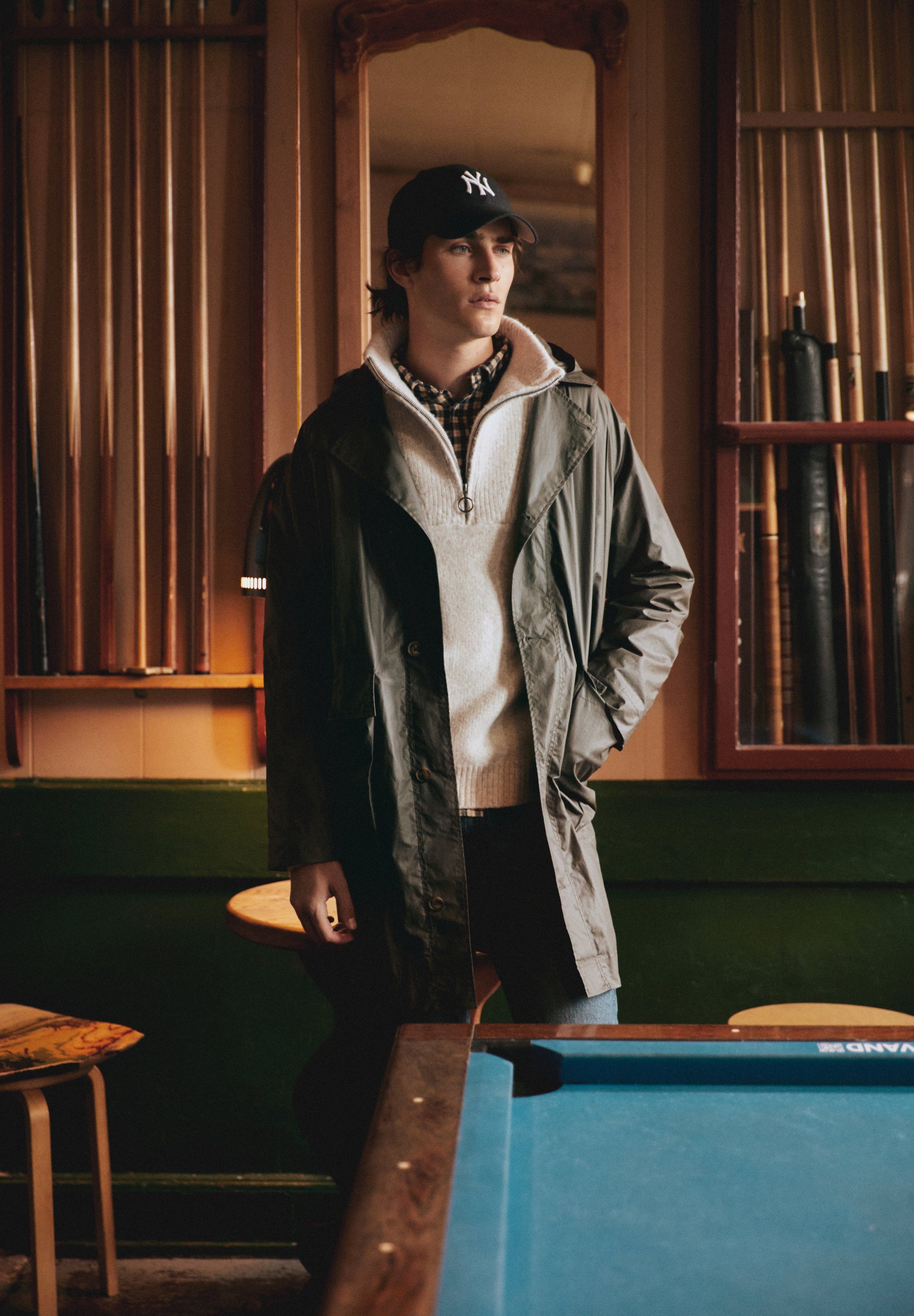 WAXED PARKA WITH COLLAR DETAIL