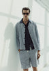 TEXTURED STRIPED OVERSHIRT