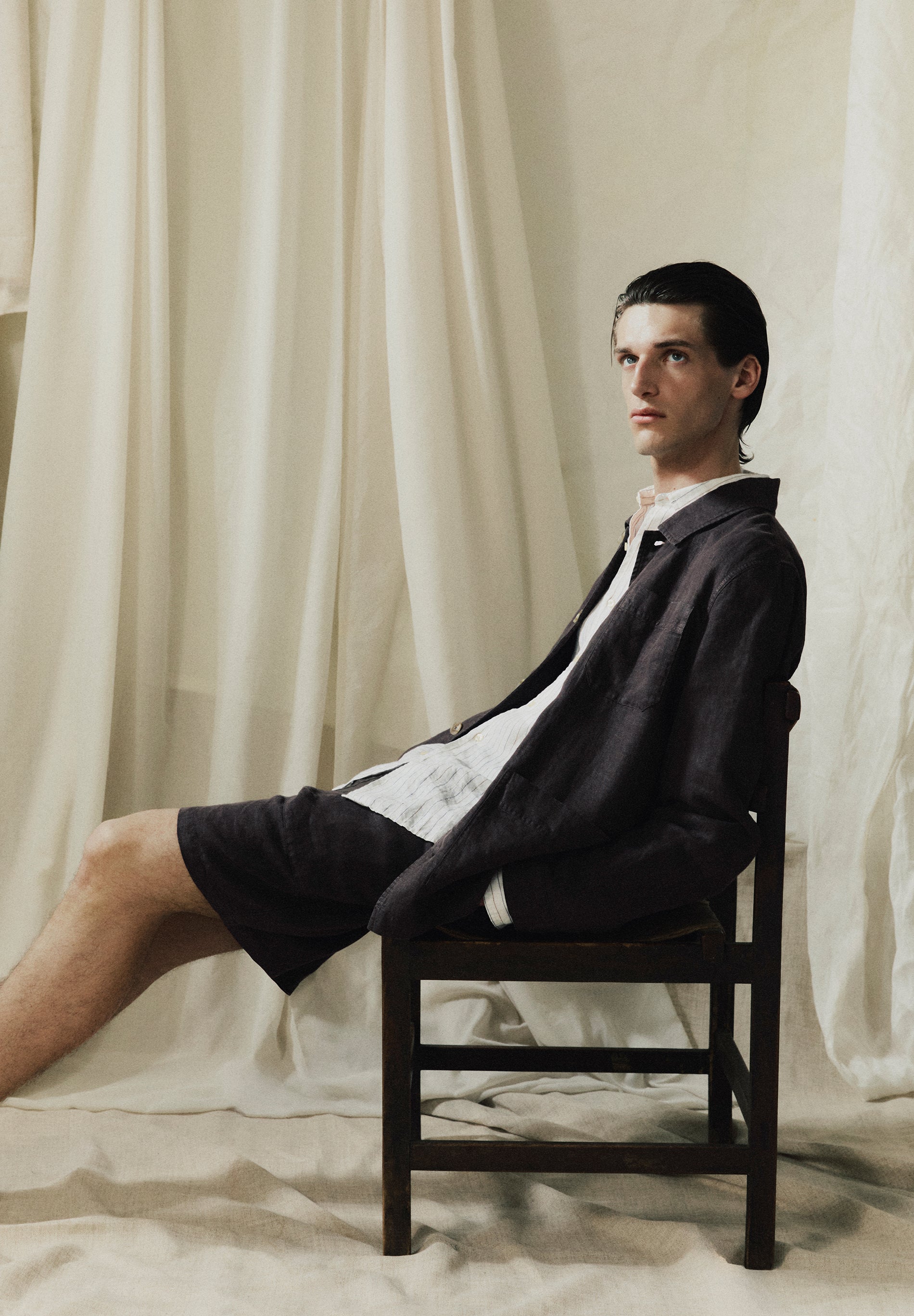 LINEN OVERSHIRT WITH POCKETS