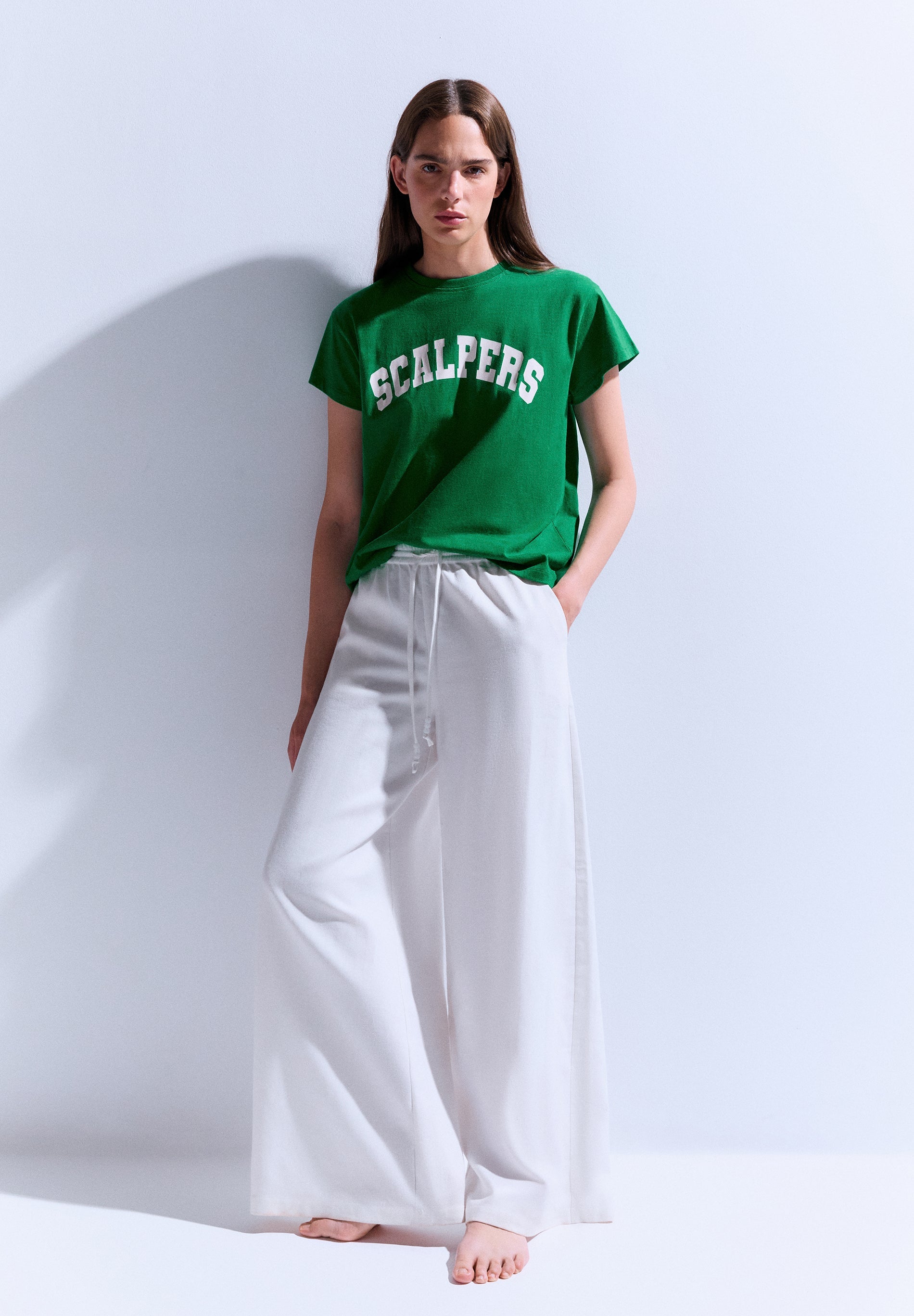 T-SHIRT WITH FRONT LOGO PRINT