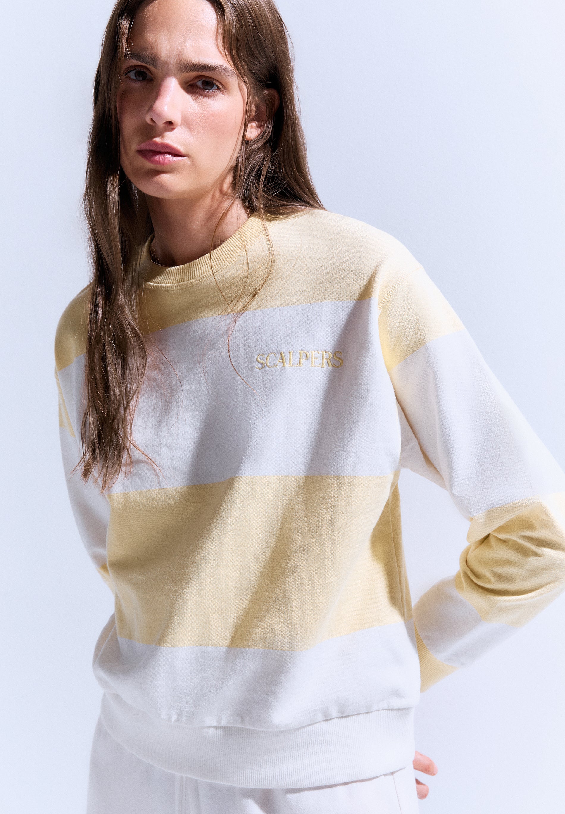 STRIPED SWEATSHIRT WITH EMBROIDERED LOGO