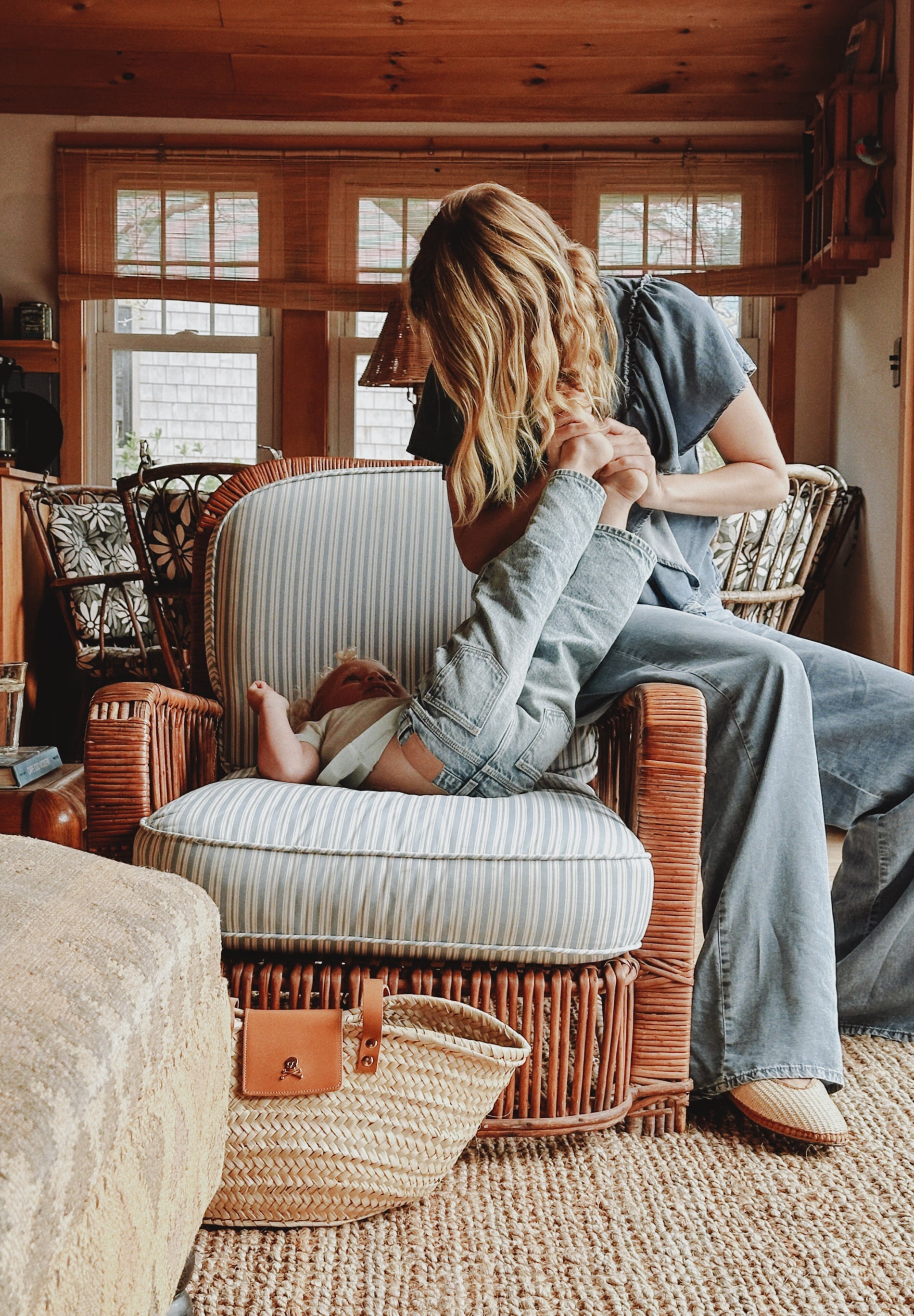 FLOWING DENIM TROUSERS