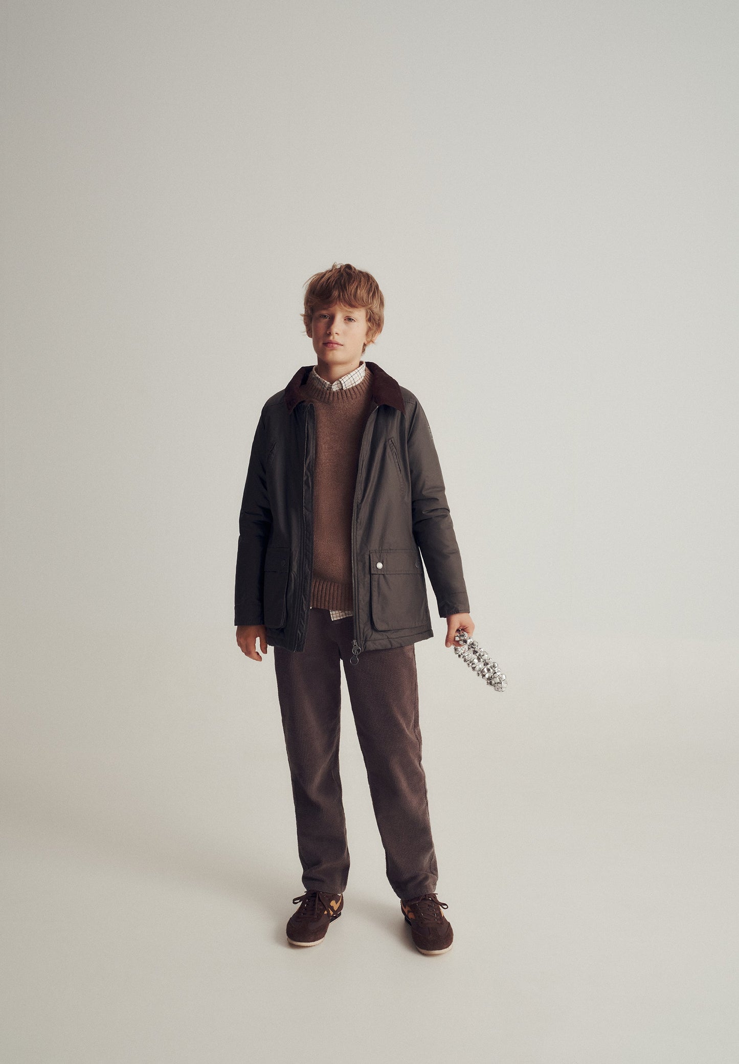 WAXED PARKA WITH CORDUROY LINING