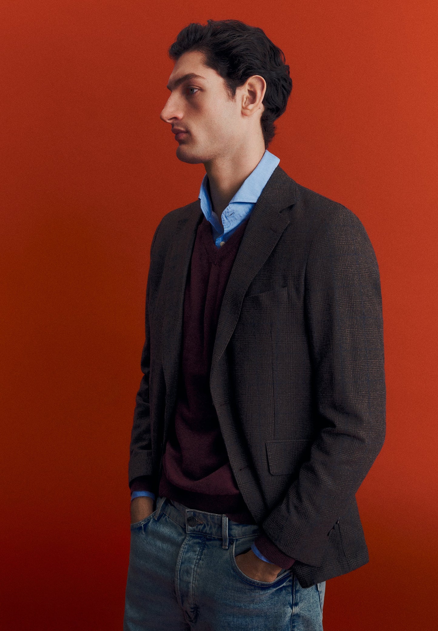 V-NECK SKULL SWEATER