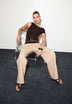 DARTED COTTON TROUSERS