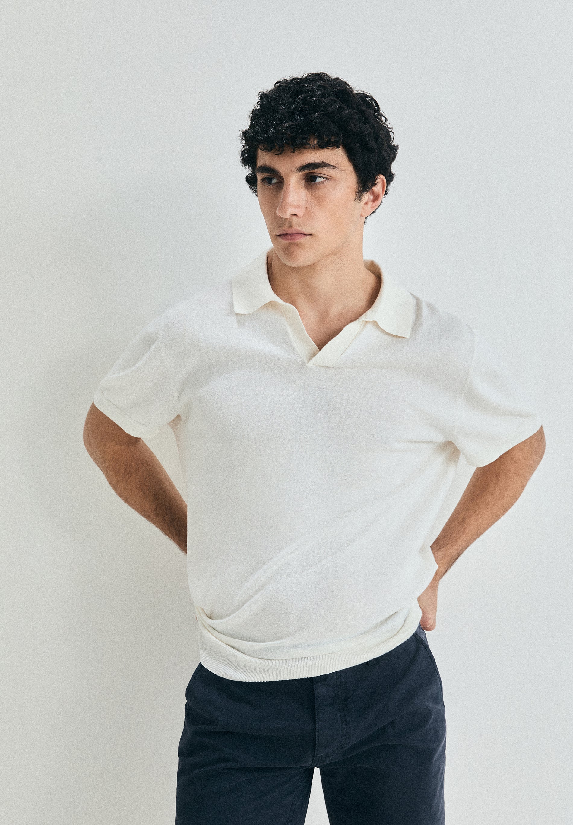 FINE KNIT POLO SHIRT