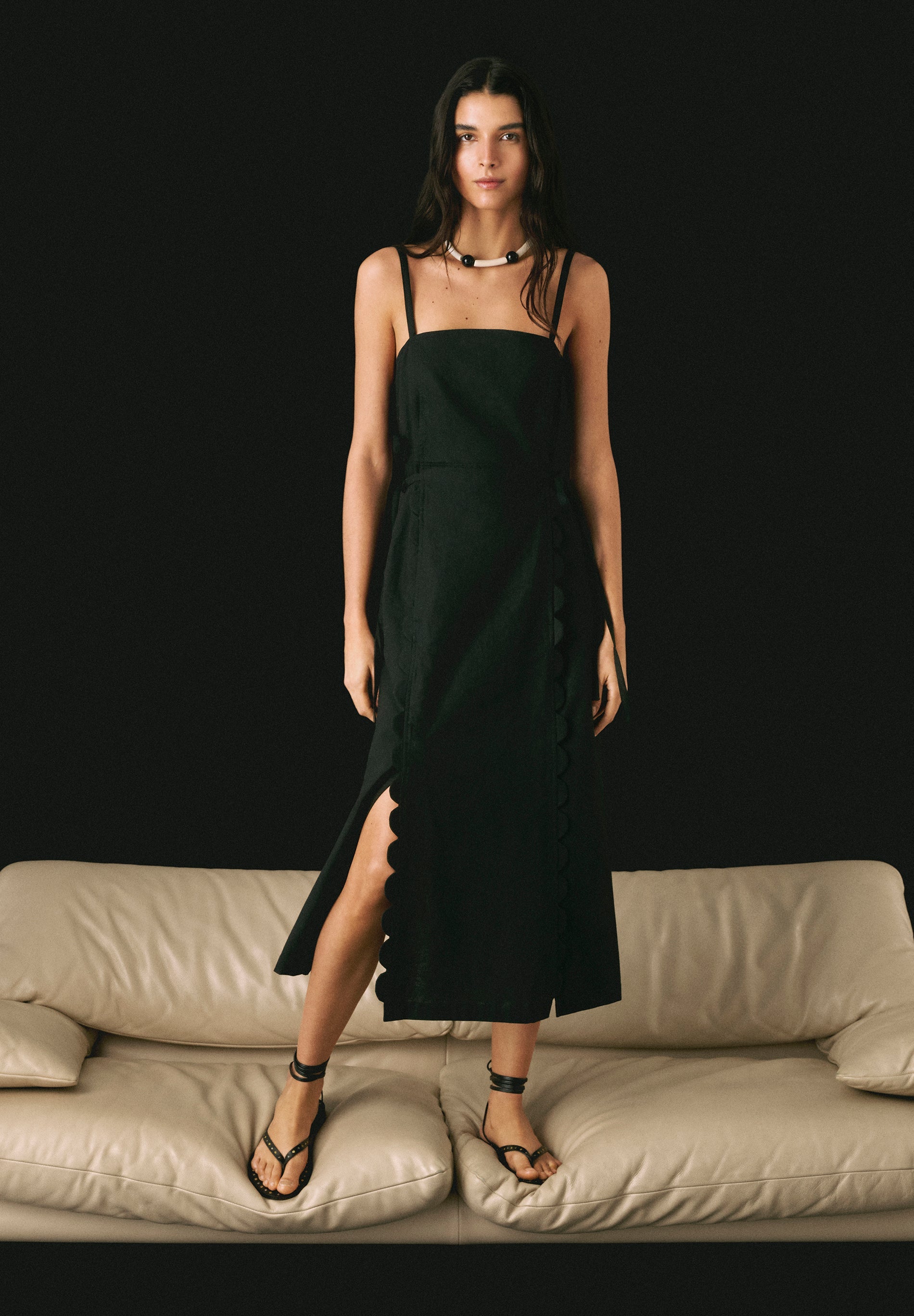 SCLINEN SCALLOP DRESS