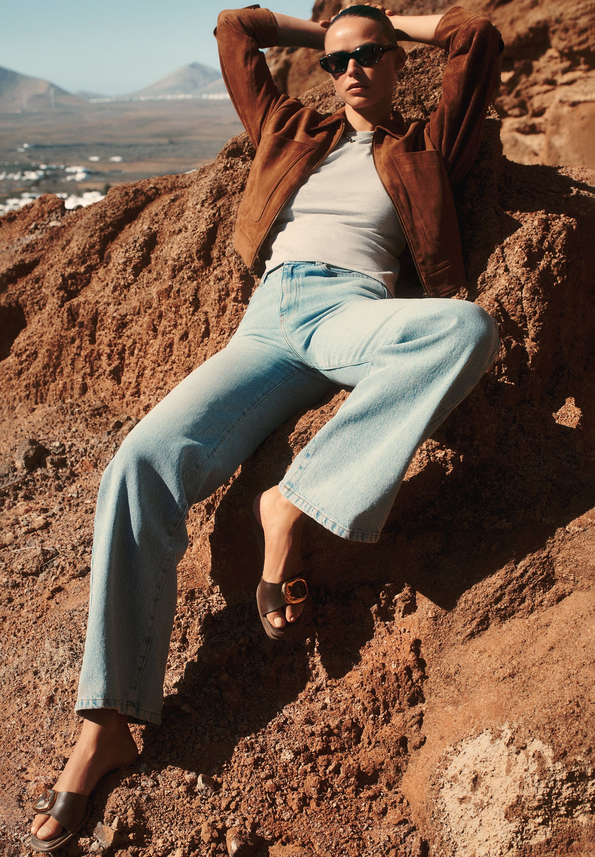 FLOWING DENIM TROUSERS
