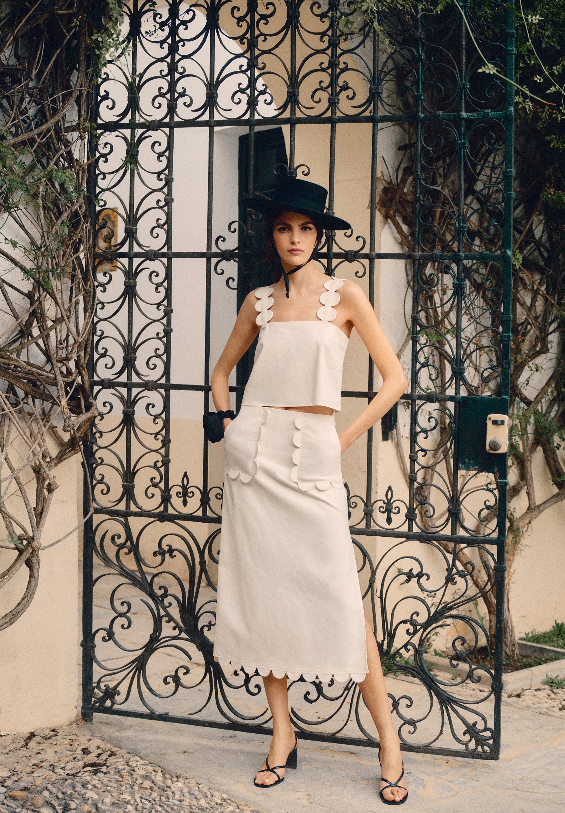 SCLINEN PLAIN MIDI SKIRT