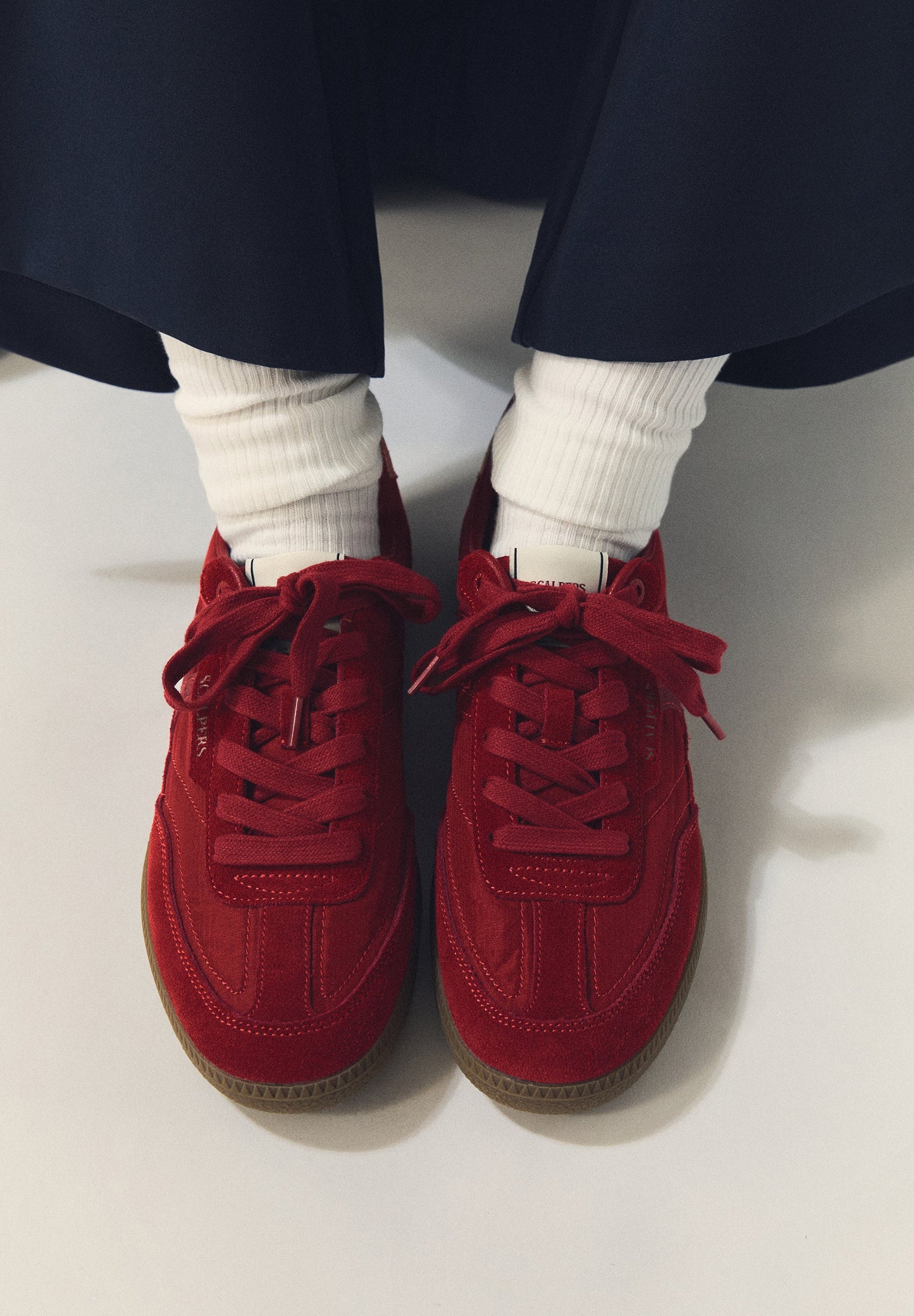 SUEDE SNEAKER WITH METALLIC HEEL